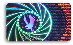 hologramme adhésif aigle violet original
